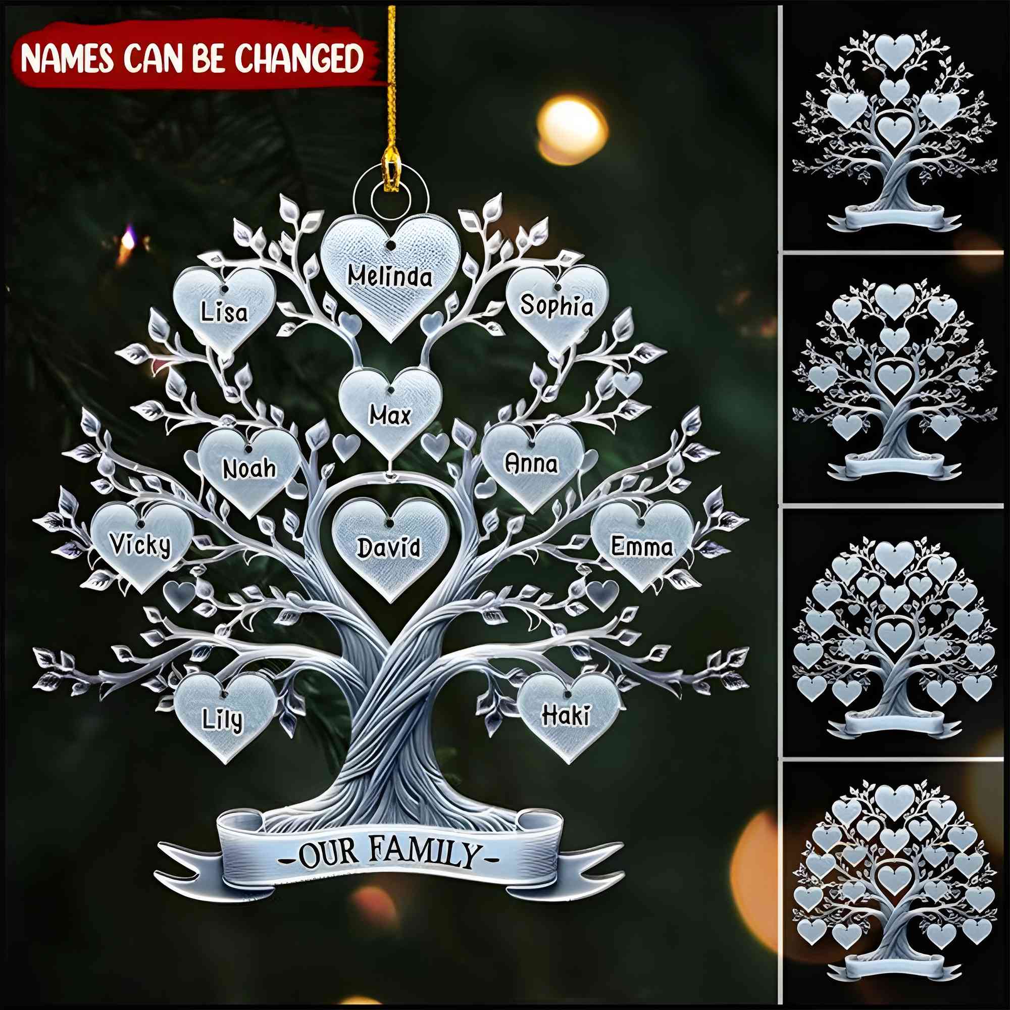 Family Tree Name - Gift For Parents Grandparents, Christmas Gifts For Families