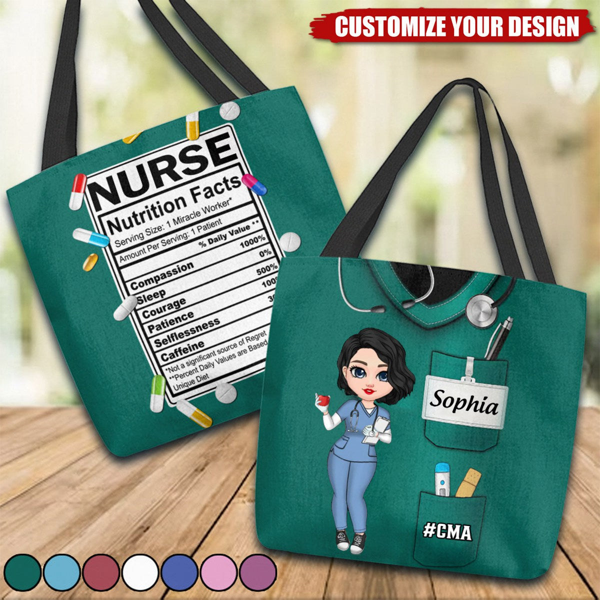 Nurse Nutrition Facts - Personalized Nurse Tote Bag