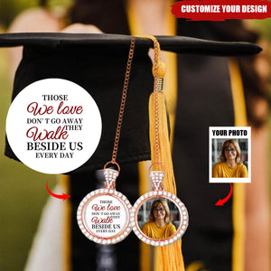 One or Two-Sided Rotating Rhinestone Graduation Memorial Photo Charm