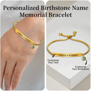 Personalised Birthstone Bracelet, Memorial Bracelet for Loss of Loved One