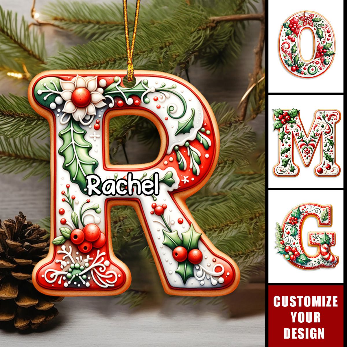 Family Christmas Letter Ornament - Personalized Family Ornament