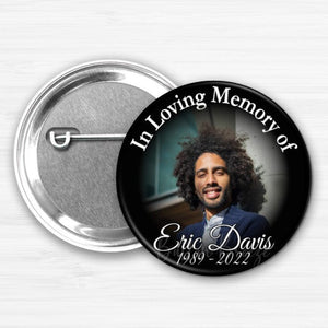 In Loving Memory of Personalized Memorial Button Pin