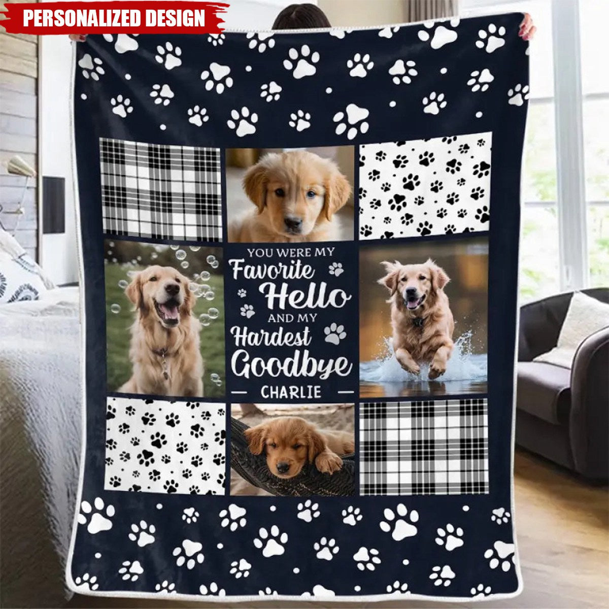 Custom Photo You Were My Favorite Hello And My Hardest Goodbye - Memorial Personalized Blanket