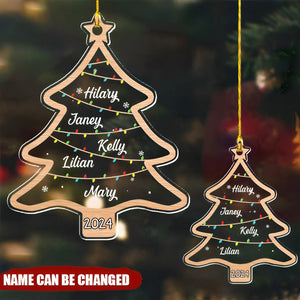 Wish You A Wonderful Christmas - Family Personalized Custom Ornament - Acrylic Custom Shaped