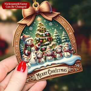 Personalized Merry Christmas Ornament Custom Grandma and Grandkids