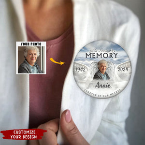 In Loving Memory-Funeral Blue Heaven Stairway Memorial Button Pin