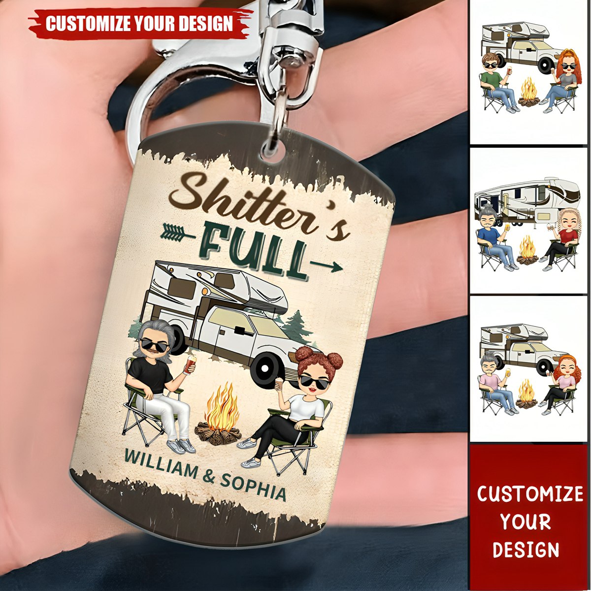 Happy Campers - Personalized Camping Keychain
