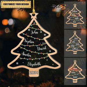 Wish You A Wonderful Christmas - Family Personalized Custom Ornament - Acrylic Custom Shaped