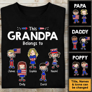 Gift For Grandpa With Kids This Grandpa Belongs To Shirt