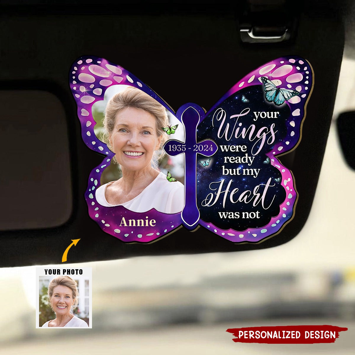 Your Wings Were Ready - Personalized Custom Car Visor Clip