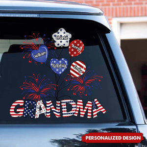 Personalized 4th Of July USA Flag Balloon Mom Grandma Personalized Sticker Decal