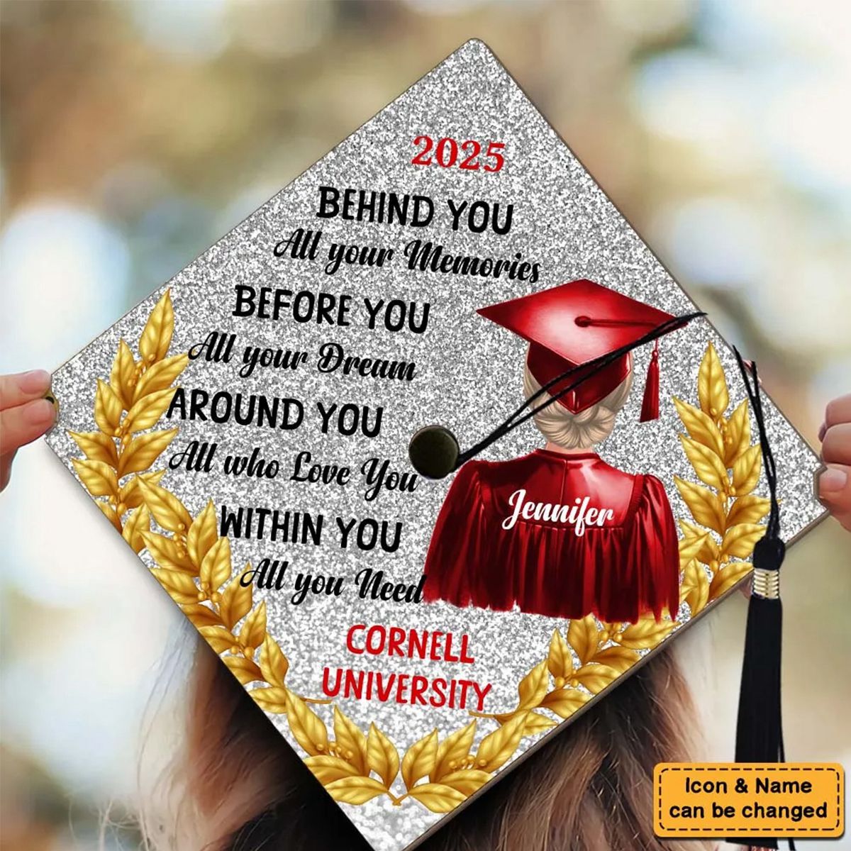 Behind You All Your Memories-Personalized Graduation Cap Topper