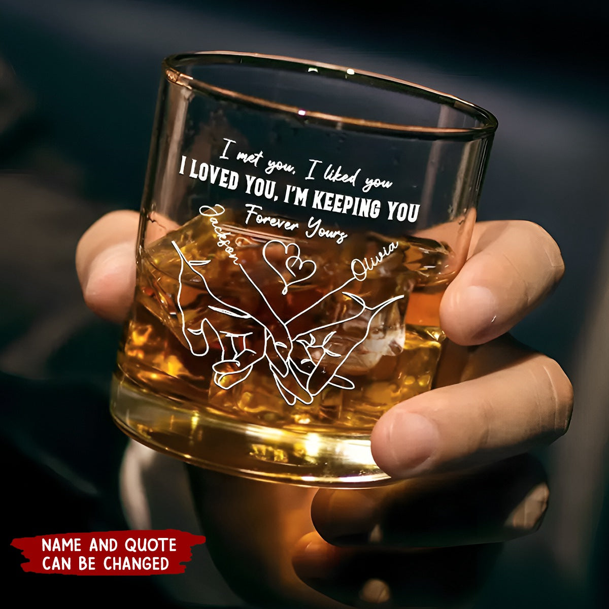 From Our First Kiss Till Our Last Breath - Couple Personalized Custom Whiskey Glass