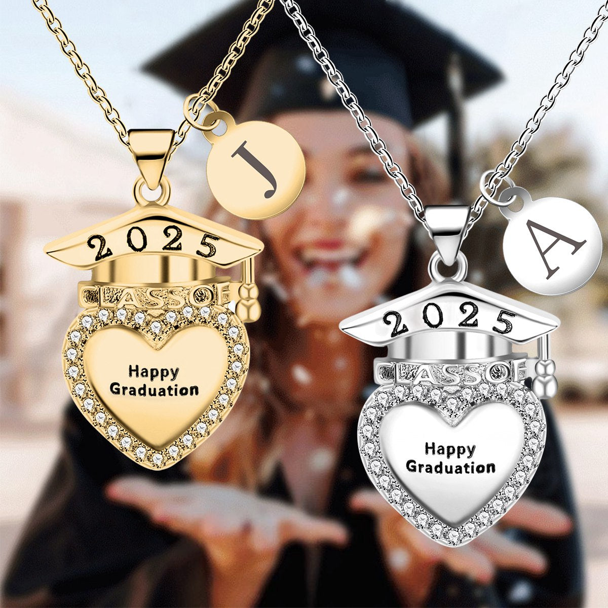 Graduation Gift for Class of 2025 Graduates-Personalized Graduation Cap Necklace