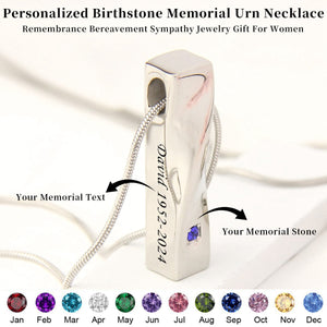 Personalized Birthstone Memorial Twisted Urn Necklace