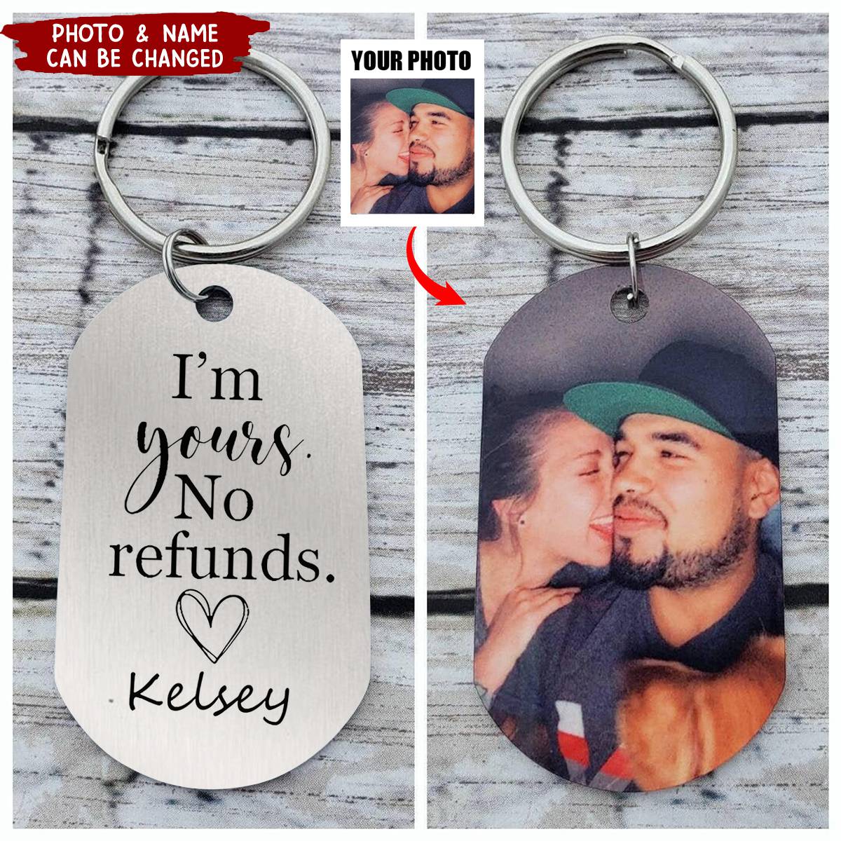 I'm yours no refunds-Funny Personalized Couple Keychain