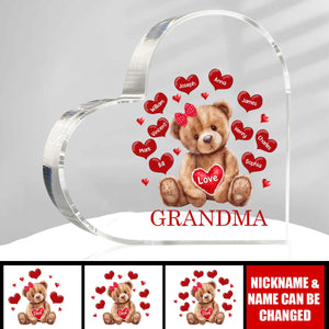 Mama Bear With Heart Kids Personalized Acrylic Plaque