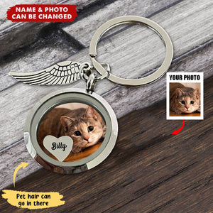 Pet Hair Keepsake- Pet Fur Memorial Keychain- Upload Photo Memorial Gift