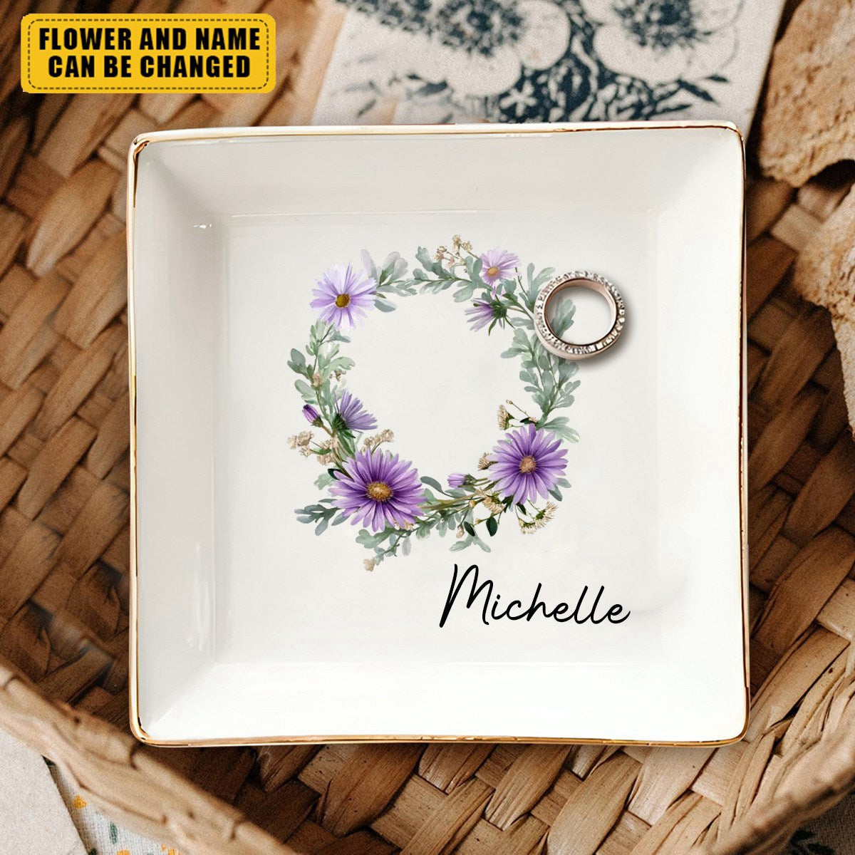 Where Flowers Bloom So Does Hope - Bestie Personalized Custom Jewelry Dish