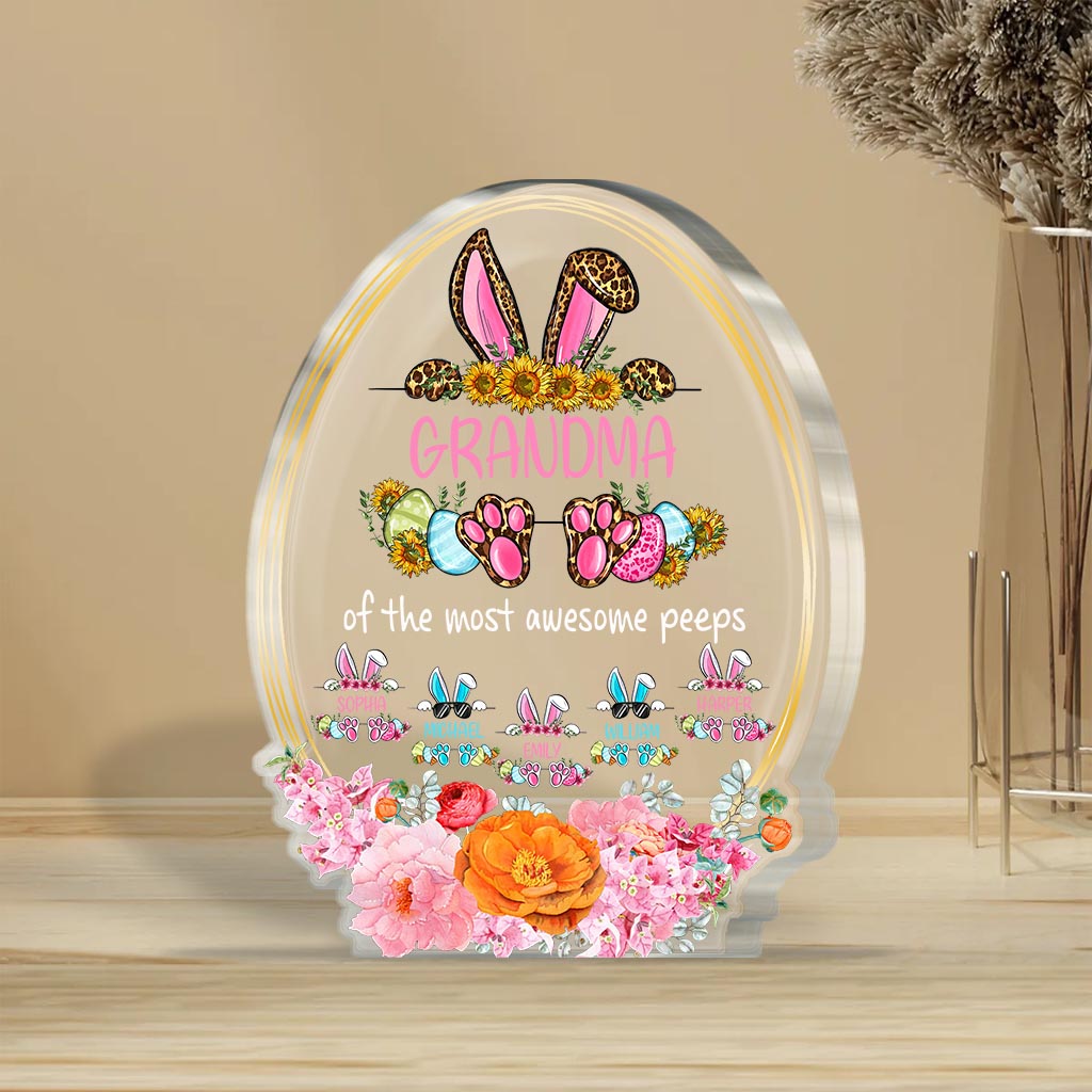 Grandma Mom Of The Most Awesome Kids - Personalized Easter Day Custom Shaped Acrylic Plaque