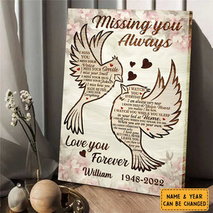 Personalized Canvas-Missing You Always Vertical Poster