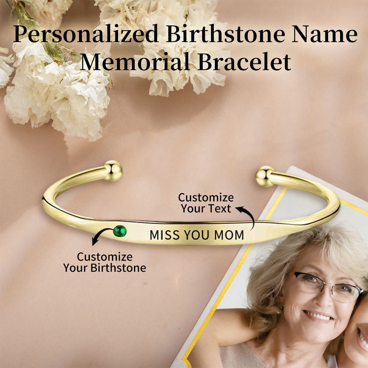 Personalized Birthstone Name Elegant Bracelet