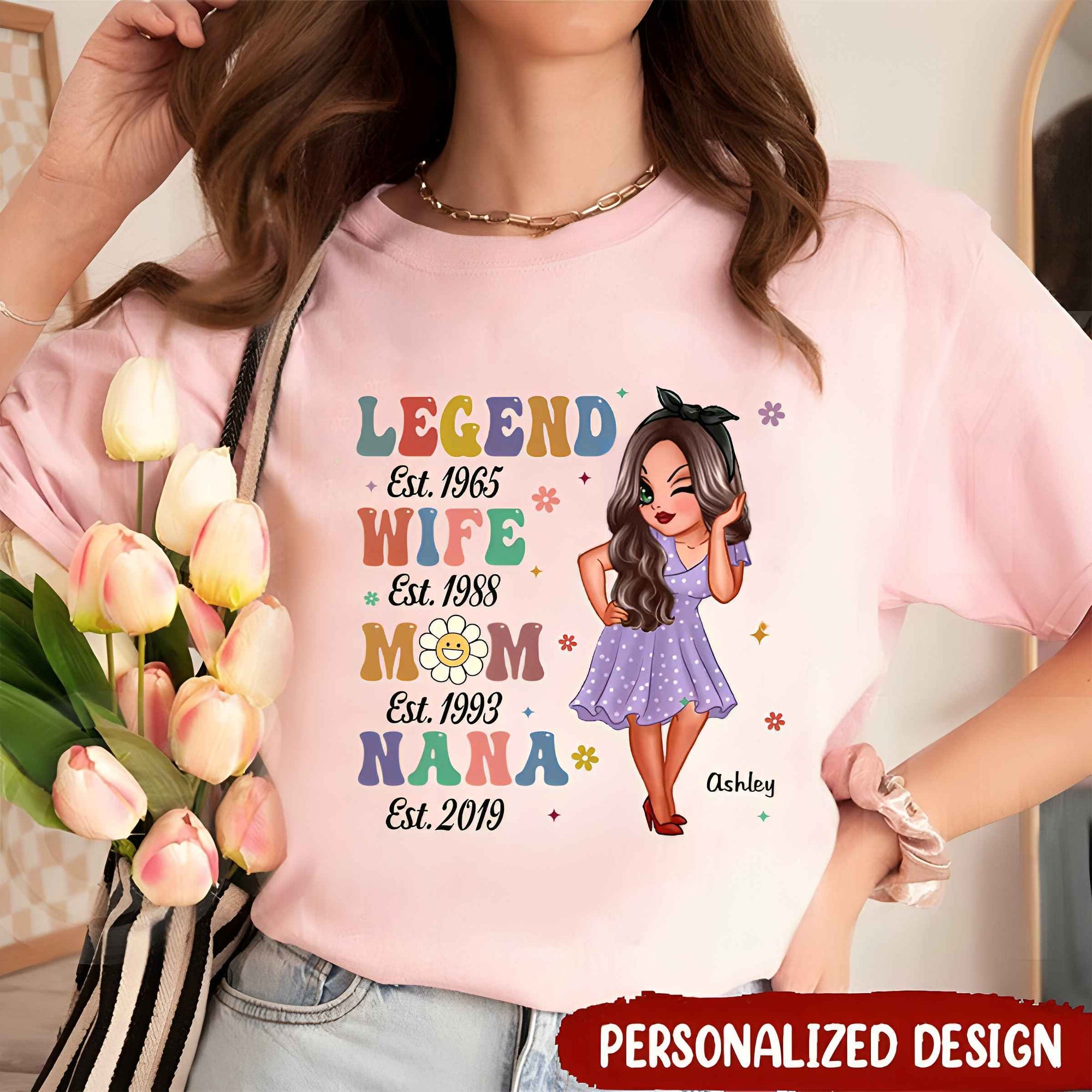 Vintage Legend Wife Mom Grandma Personalized Shirt