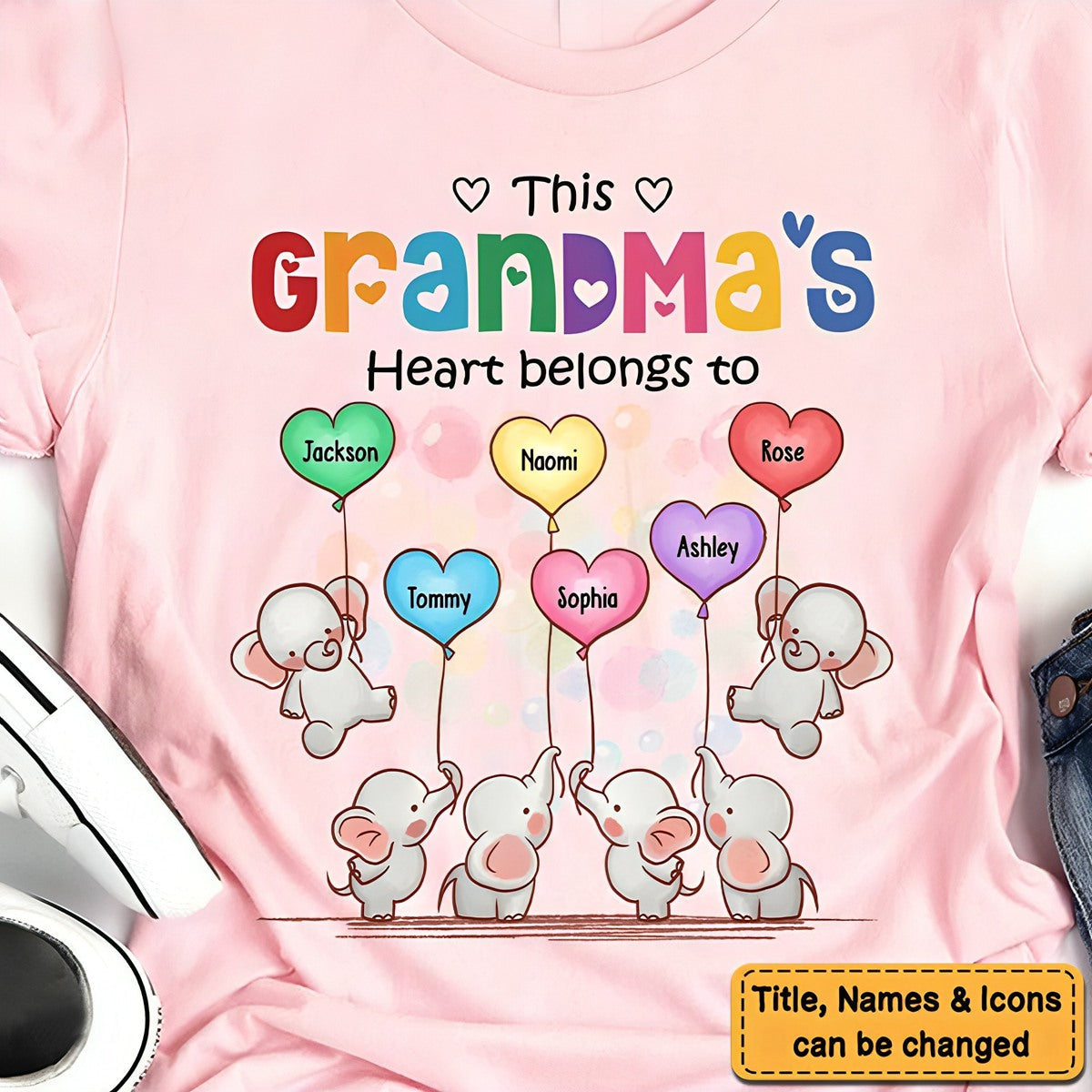 Gift For Grandma This Grandma's Heart Belongs To Elephants T-Shirt