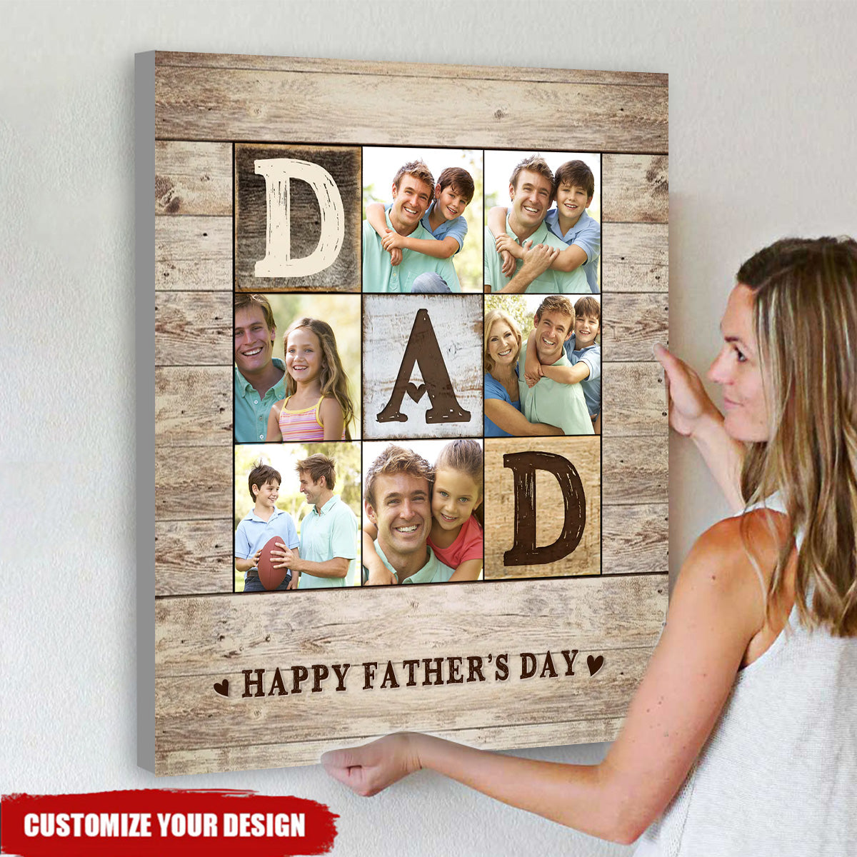 Personalized Fathers Day Picture Poster, Father’s Day Gifts From Kids