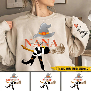 Personalized Grandma Life Witch With Grandkids Halloween Sweatshirt