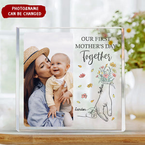 Our First Mother's Day Together Hand Holding - Personalized Acrylic Photo Plaque