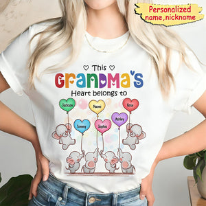 Gift For Grandma This Grandma's Heart Belongs To Elephants T-Shirt