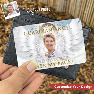Personalized Angel Wing Memorial Upload Photo In Loving Memory Wallet Card