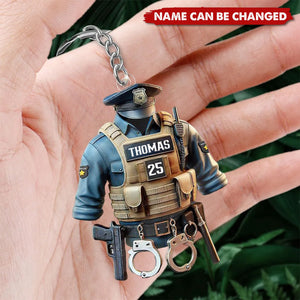 Police Officer Law Enforcement, Personalized Acrylic Keychain