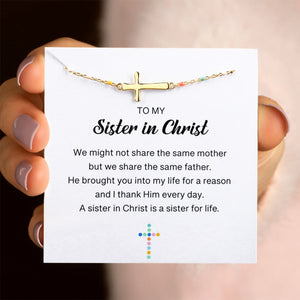 To My Sister In Christ Cross Bracelet