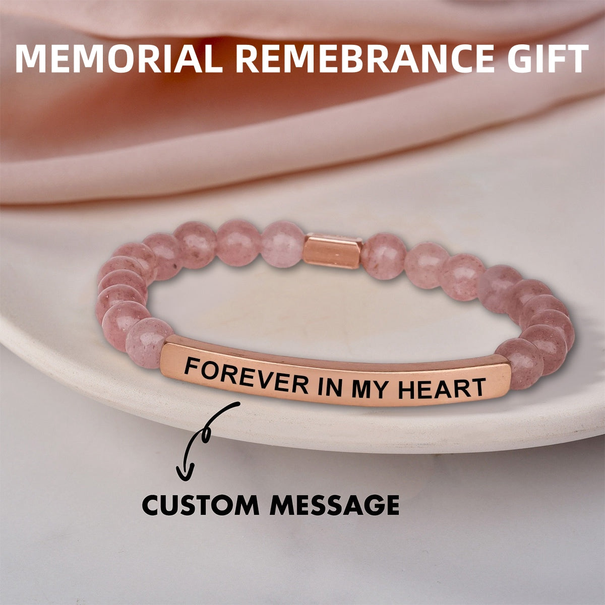 Personalized Custom Memorial Text  Bracelet  - Gift For Love One