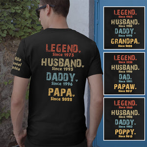 Legend Husband Daddy Papa Since Year And Kids