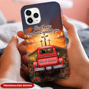 Couple In Truck Head To Cross God Personalized Phone Case