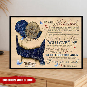 I Was Supposed To Spend The Rest Of My Life With You-Couple Hugging & Blue Butterflies Canvas