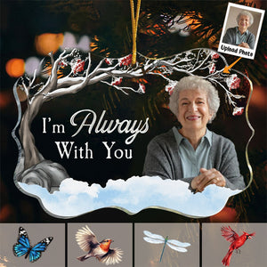 I'm Always With You - Red Berries Tree - Personalized Acrylic Photo Ornament