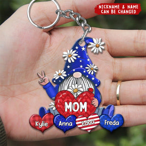 4th Of July Grandma- Mom Happy Independence Day Personalized Keychain