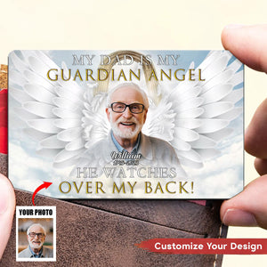 Personalized Angel Wing Memorial Upload Photo In Loving Memory Wallet Card