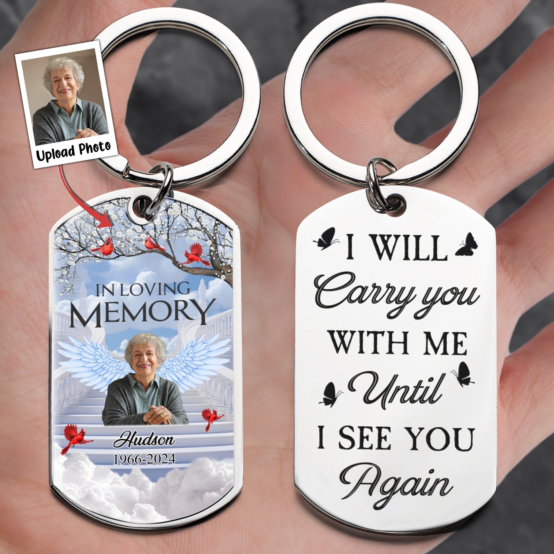 I Will Carry You With Me - Personalized Stainless Steel Photo Keychain