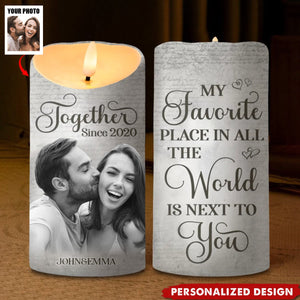 Custom Photo Together Since - Couple Personalized Custom LED Candle