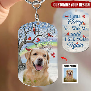 Memorial Image Upload  Personalized Stainless Steel Keychain