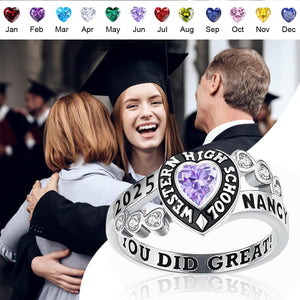 Personalized Birthstone Graduation Class Ring Gift for Graduates