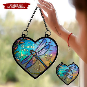 Personalized Memorial Gift I'm Always With You Heart Window Hanging Suncatcher Ornament