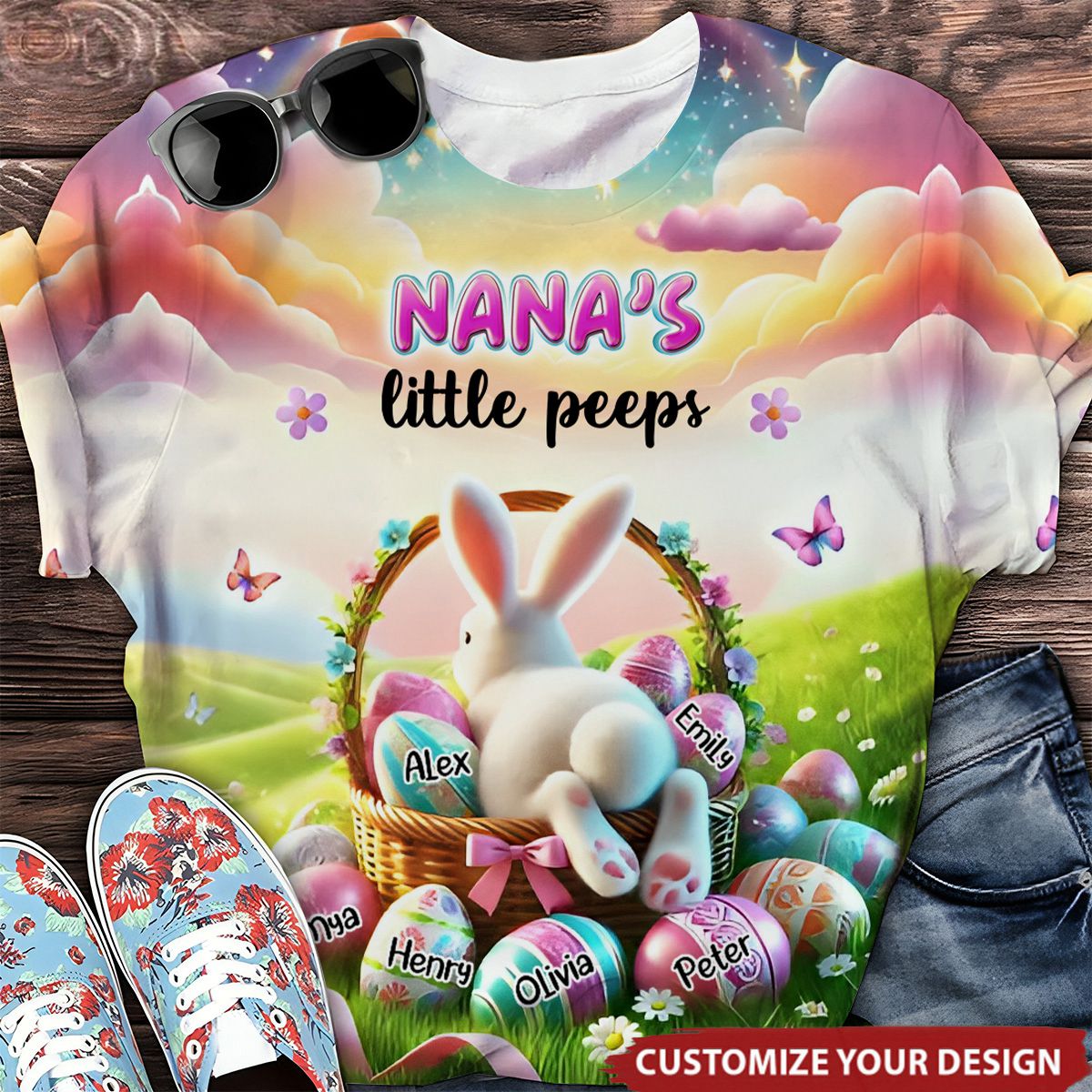 Personalized Gift For Easter Grandma's Little Kids All-over Print T Shirt