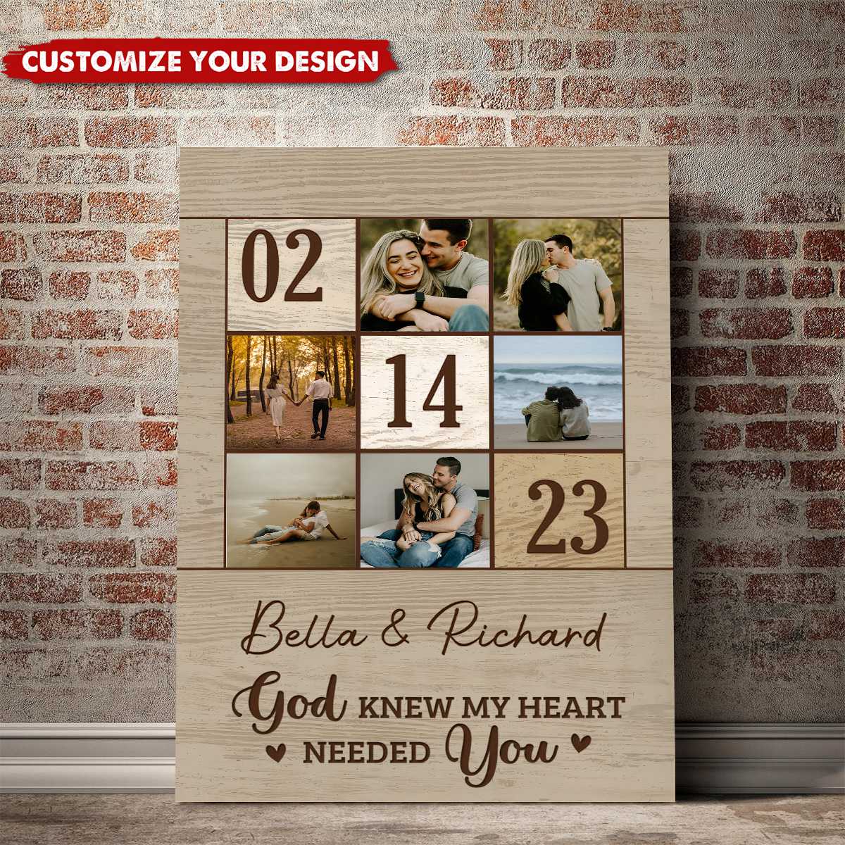 Personalized Couple Photo Collage Gift for Him Gift for Her, Wedding Gift Poster