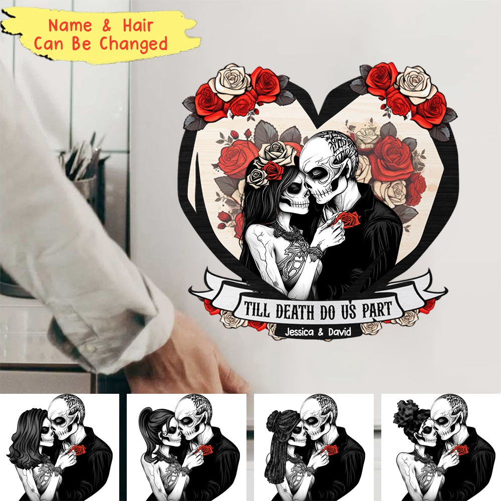 Til Death Do Us Part Couple Skull - Personalized Sticker